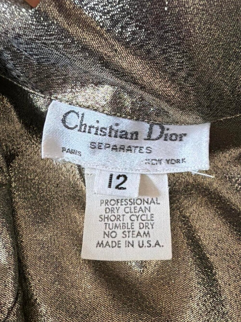 Vintage Christian Dior Metallic Blazer Size 12